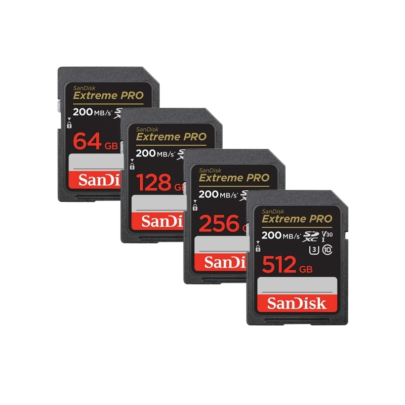 SanDisk 64/128/256/512GB Extreme PRO SDXC UHS-I Card (R:200MB) 閃迪 香港行貨