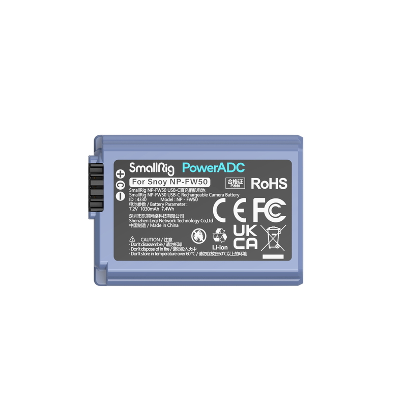 SmallRig NP-FW50 USB-C 直充相機電池 4330