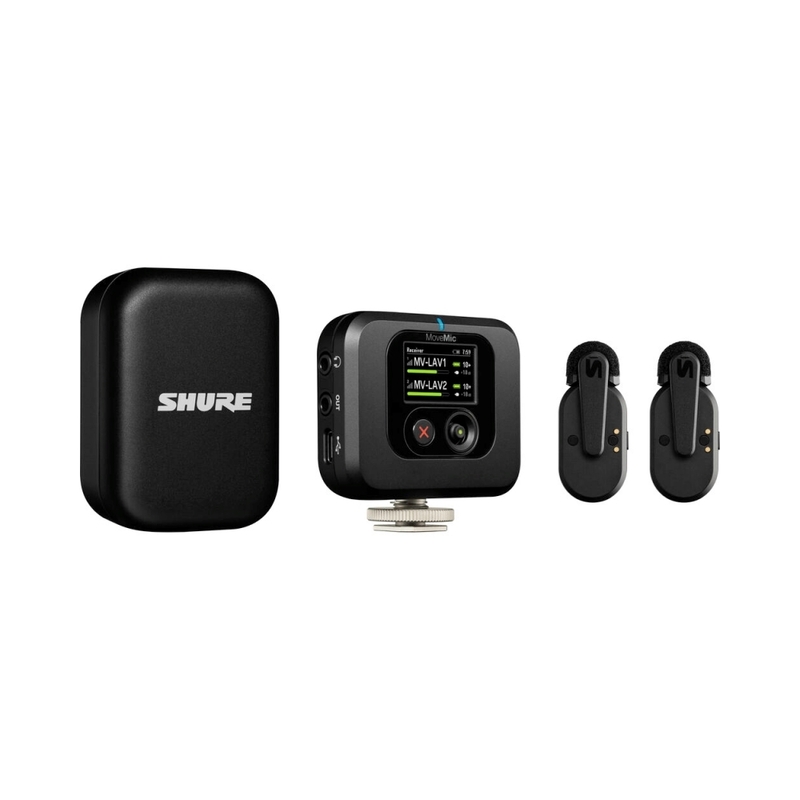 Shure MoveMic Two Receiver Kit Two-Channel Wireless Lavalier Microphone System With Receiver