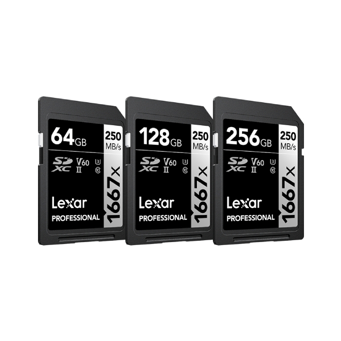 Lexar 64GB/128GB/256GB Professional 1667x UHS-II SDXC Memory Card