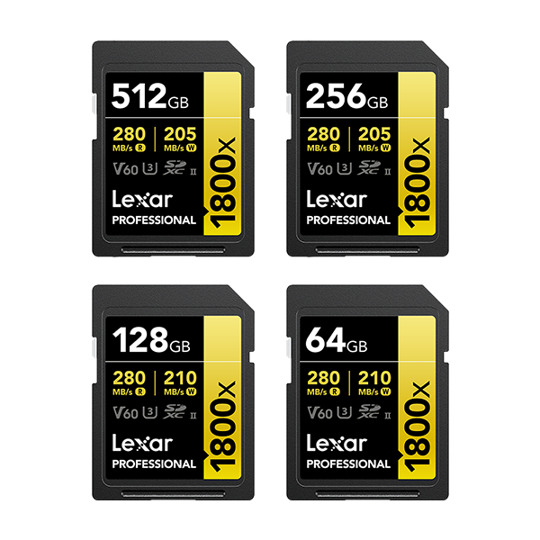 Lexar 128GB/256GB/512GB/1TB Professional 1800x SDXC UHS-II 記憶卡GOLD系列 香港行貨