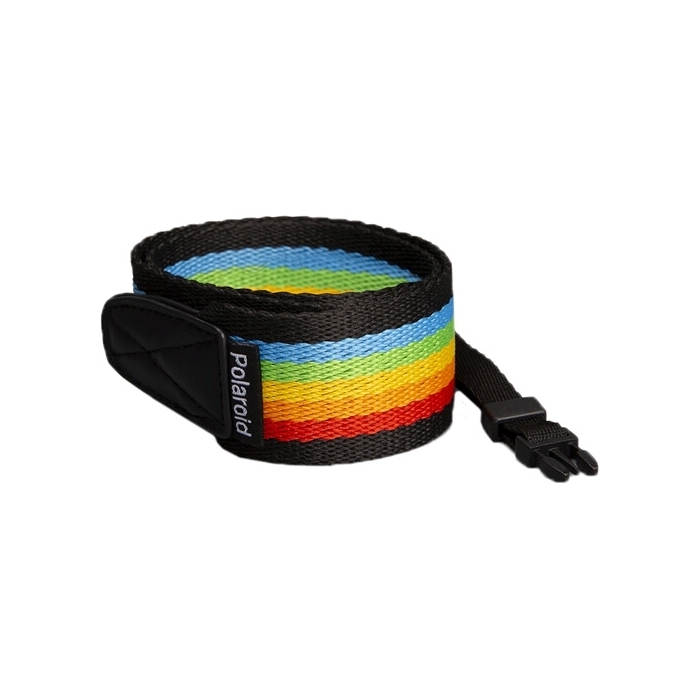 Polaroid Camera Strap Flat - Rainbow Black