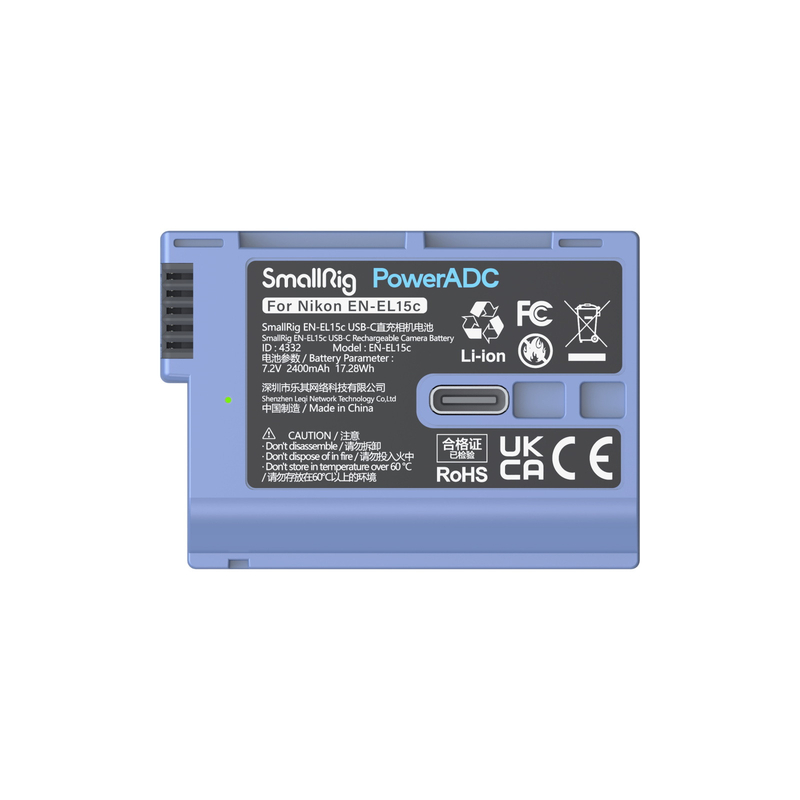 SmallRig EN-EL15c USB-C Rechargeable Camera Battery 4332B Nikon EN-EL15