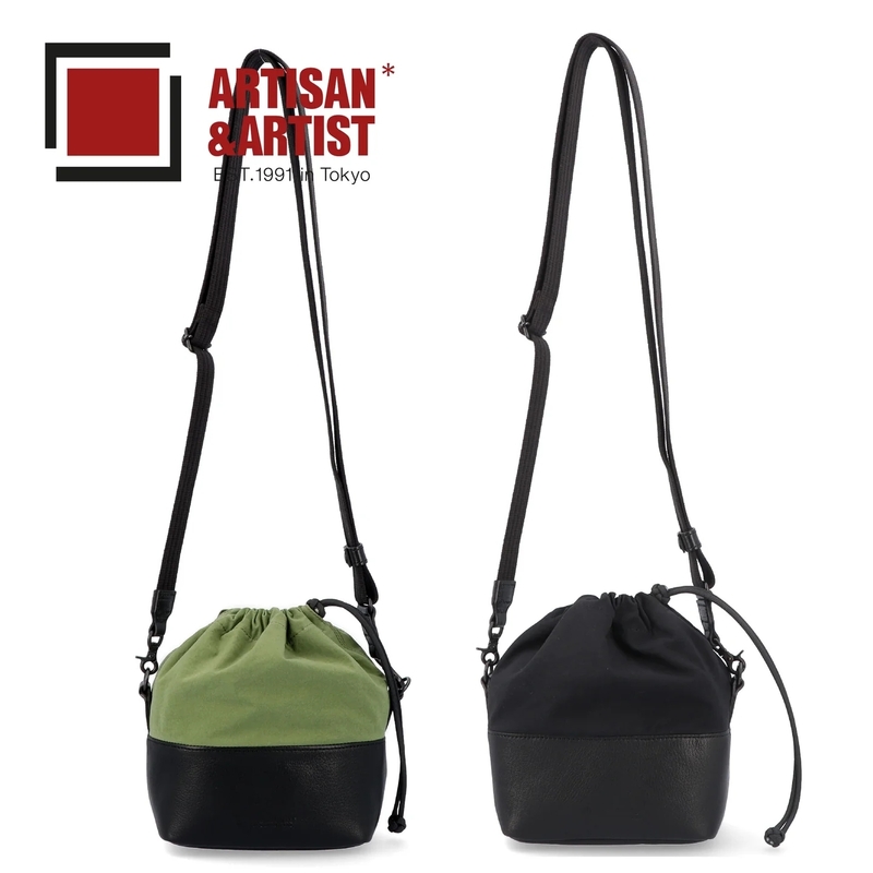 Artisan & Artist ACAM-CP210 跨肩式相機袋（皮革與織物拼接款）