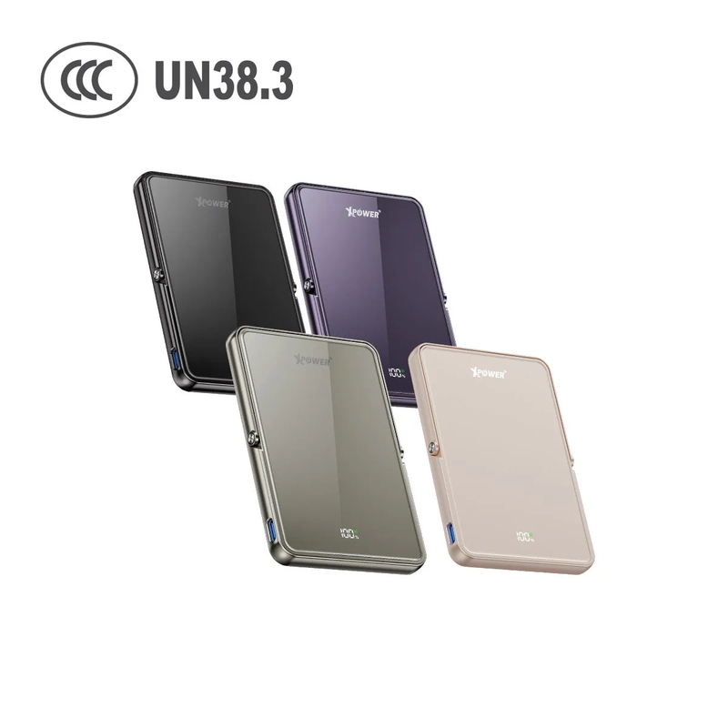 XPower M5K2 5合1鋅合金支架數顯 5000mAh PD3.0+QI2 磁吸移動電源 (3C認證版)