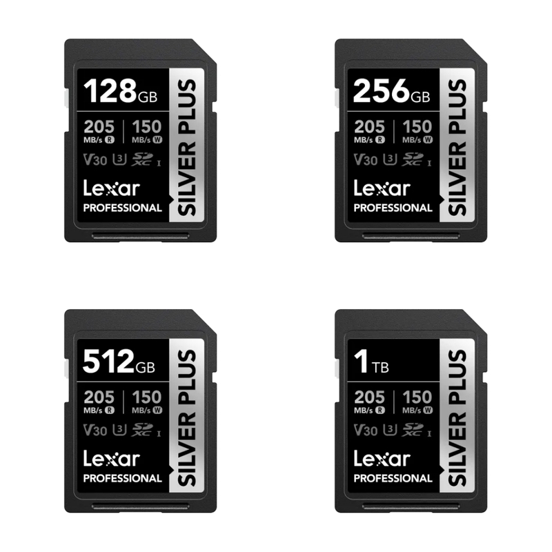 Lexar 128GB/256GB/512GB/1TB Professional Silver Plus SDXC UHS-I 記憶卡 香港行貨