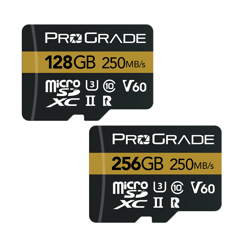 ProGrade Digital 128GB/250GB microSDXC UHS-II 記憶卡 V60 with SD Adapter