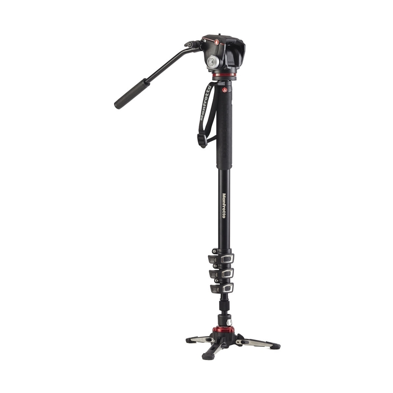 Manfrotto MVMXPROA42W XPRO 4 section video monopod 2 Way head & FLUIDTECH base