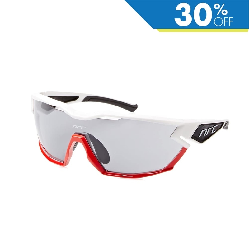 NRC X2 MURDEHUY Sunglasses Shiny Pure White and Red Frame