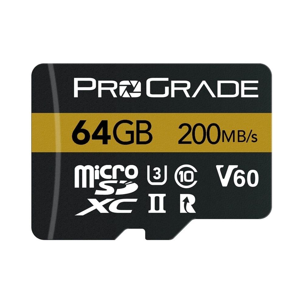 ProGrade Digital 64GB UHS-II microSDXC V60 with SD Adapter
